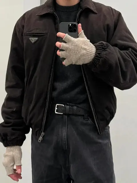 Prada Black Nylon Bomber Jacket