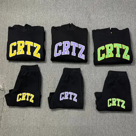 CRTZ Black Hoodie and Sweatpants Set Collection