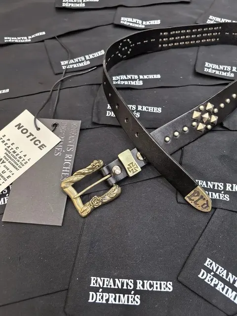 Enfants Riches Déprimés Leather Belt with Gold Hardware