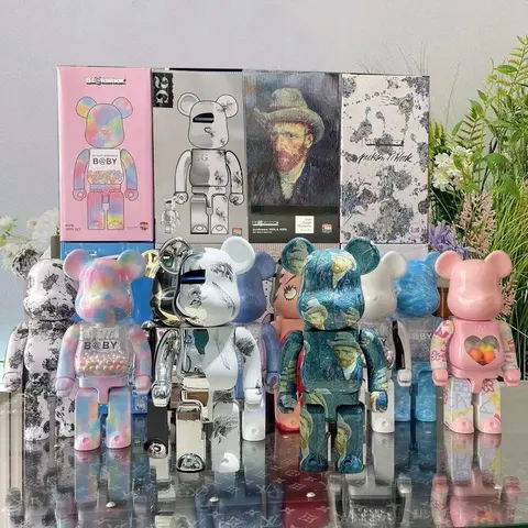 Bearbrick Collection Featuring Van Gogh, B@BY, and Various Art Editions