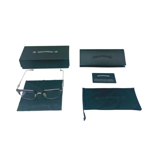 Chrome Hearts Eyeglasses with Case, Pouch, and Cleaning Cloth
