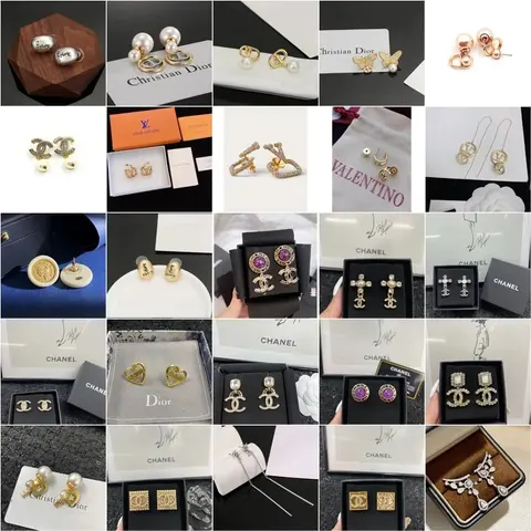 Luxury Brand Earrings Collection - Chanel, Dior, Louis Vuitton, Valentino