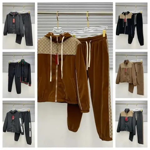 Gucci-Style Velour Hoodie and Pant Sets