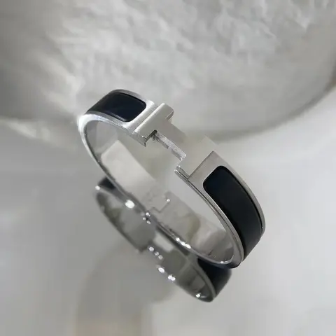 Tiffany & Co. T1 Bangle Bracelet in Silver with Black Enamel