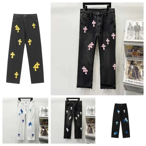Cross Embroidered Denim Jeans Collection
