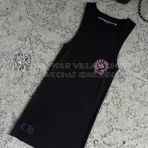 Chrome Hearts Black Ribbed Tank Top