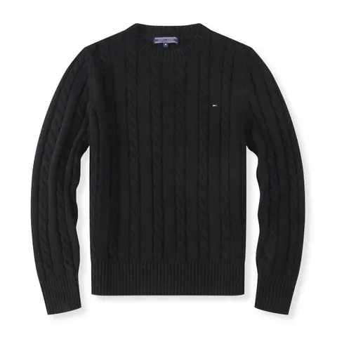 Tommy Hilfiger Black Cable Knit Sweater