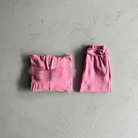Pink Hoodie and Sweatpants Set