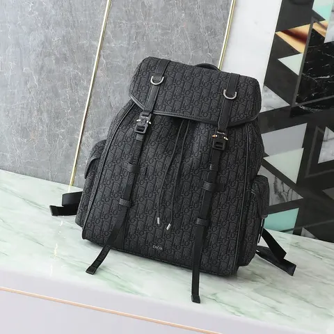 Dior Black Quilted Backpack