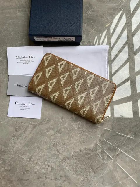 Christian Dior Oblique Print Zip Wallet