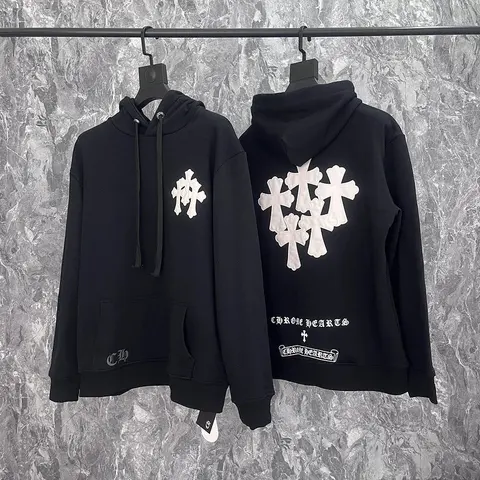 Chrome Hearts Black Hoodie with Cross Logo