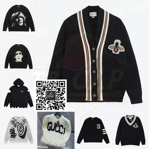 Gucci Bee Embroidered Cardigan Sweater