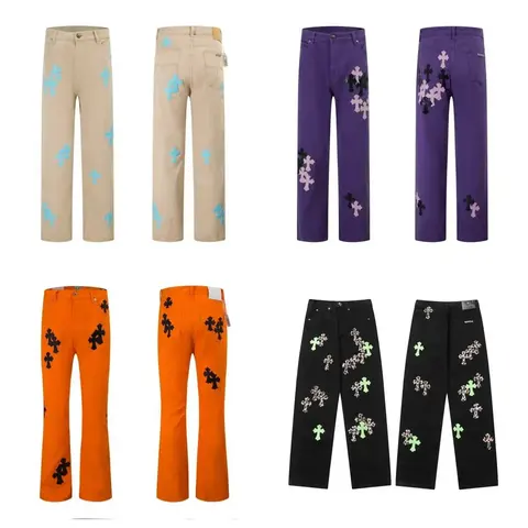 Cross-Embroidered Pants Collection
