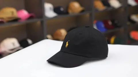 Polo Ralph Lauren Black Baseball Cap with Gold Pony Logo