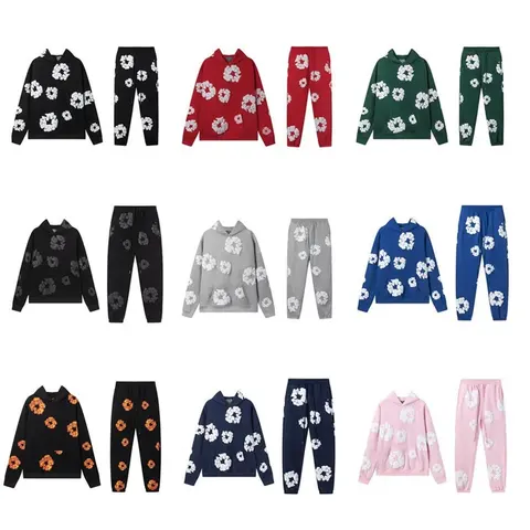 Floral Print Hoodie and Pant Sets