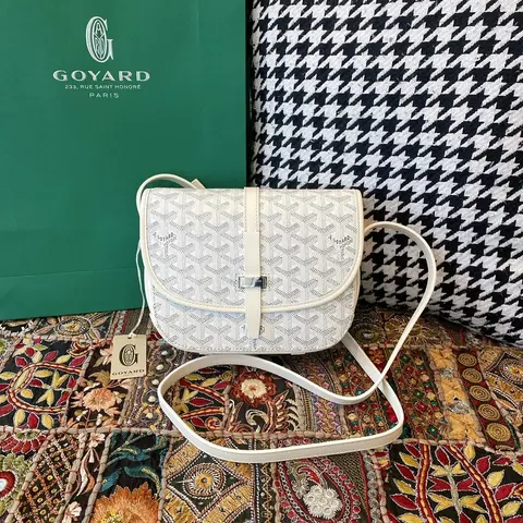 Goyard White Monogram Canvas Crossbody Bag