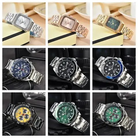 Luxury Watch Collection Featuring Rolex-Style Timepieces