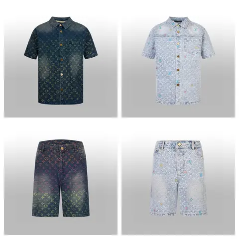 Louis Vuitton Monogram Denim Shirt and Shorts Collection
