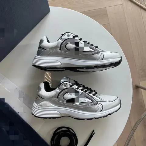 Silver and White Chunky Sneakers