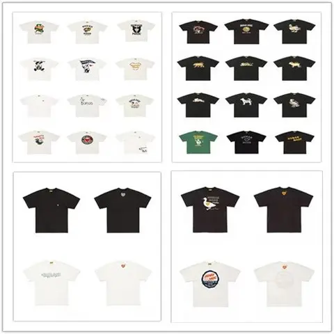 Collection of Graphic T-Shirts Featuring Animal and Logo Designs