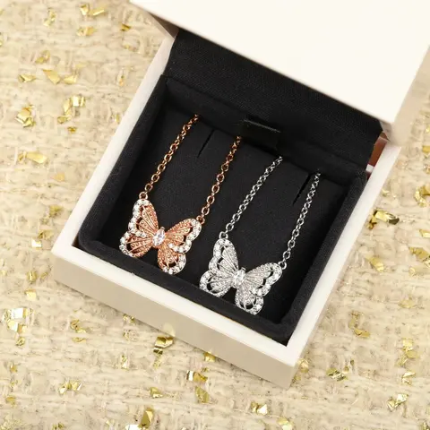 DB 925 Silver Butterfly Necklace