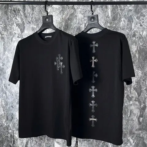 Black Cross Embroidered T-Shirt