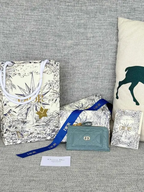 Christian Dior Mini Wallet with Holiday Packaging
