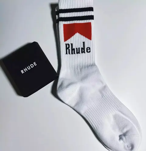 Rhude White Bow Tie Socks