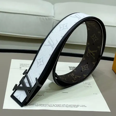 Louis Vuitton White Monogram Reversible Belt