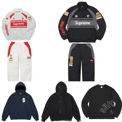 Supreme x Ducati Collection Track Jacket and Sweatshirts