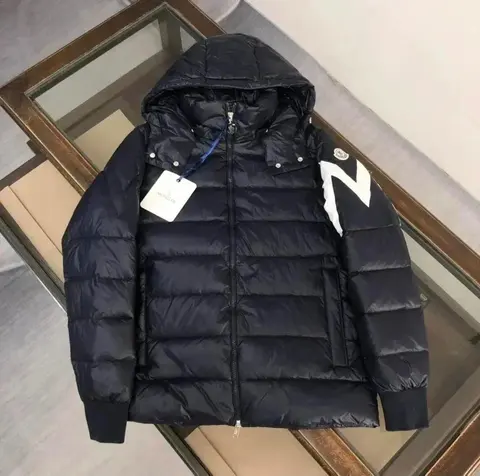 Moncler Black Quilted Down Jacket with Hood