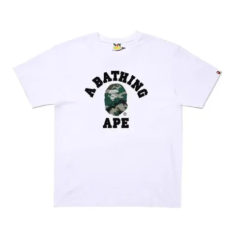 A Bathing Ape White Camo Logo T-Shirt