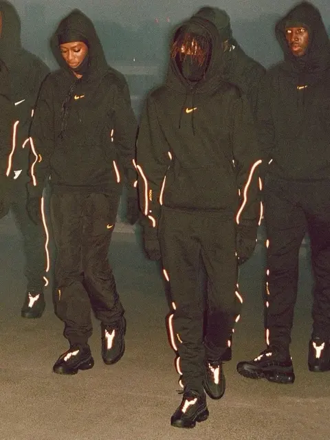 Nike x Travis Scott Black Reflective Hoodie and Pants Set