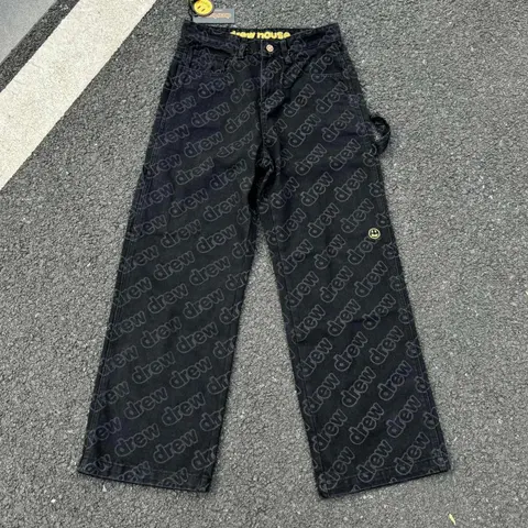 Drew House Black All-Over Logo Jeans