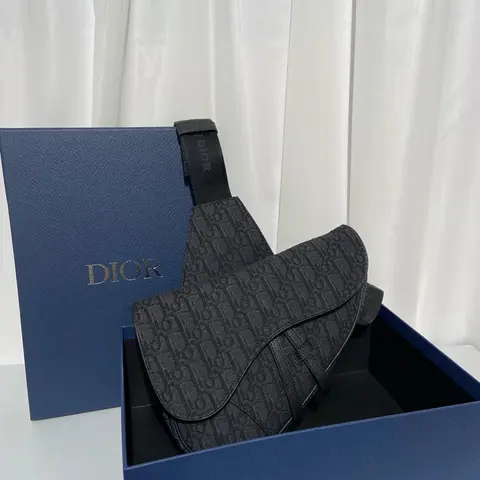 Dior Oblique Print Saddle Bag