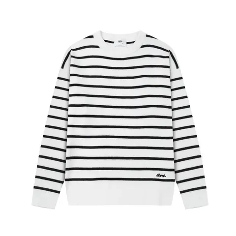 AMI Paris Striped Crewneck Sweater