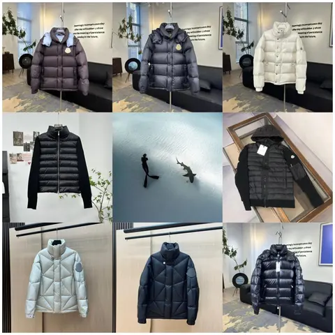 Collection of Quilted Down Jackets in Various Colors and Styles