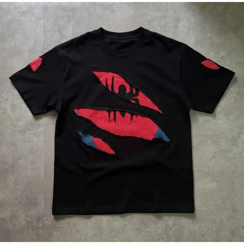 Spider-Man Black T-Shirt with Red Webbed Design