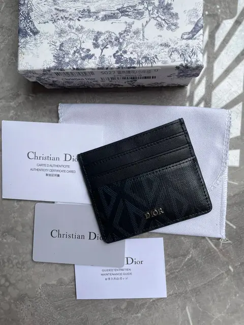 Christian Dior Black Leather Card Holder