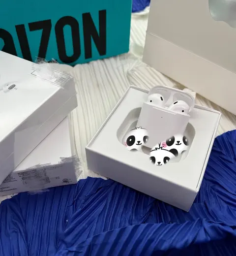 Apple AirPods with Panda Case Design