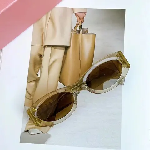 Transparent Frame Oval Sunglasses