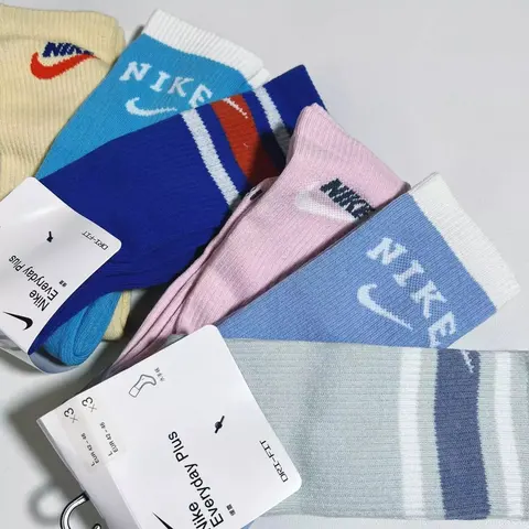 N*K Striped 3-Color Towel-Base Socks Set (3 Pairs)