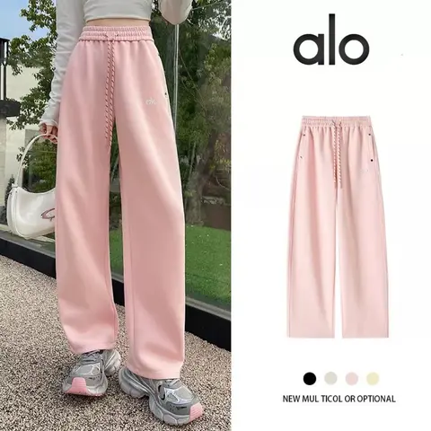 alo Pink Wide Leg Sweatpants