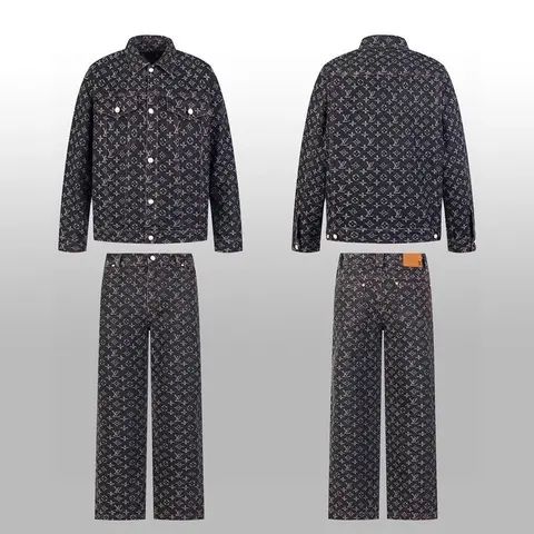 Louis Vuitton Monogram Denim Jacket and Pants Set
