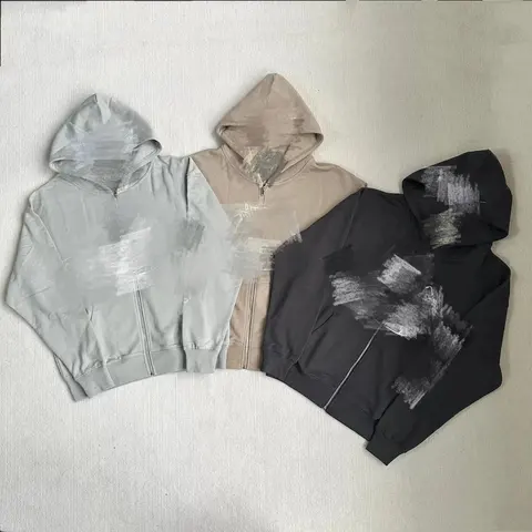 Abstract Print Zip-Up Hoodies Collection