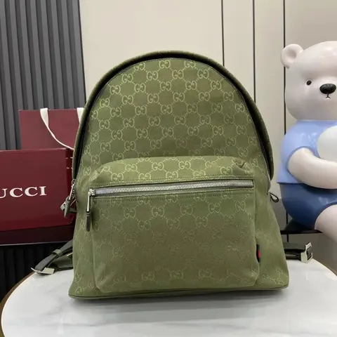 Gucci Green GG Supreme Backpack