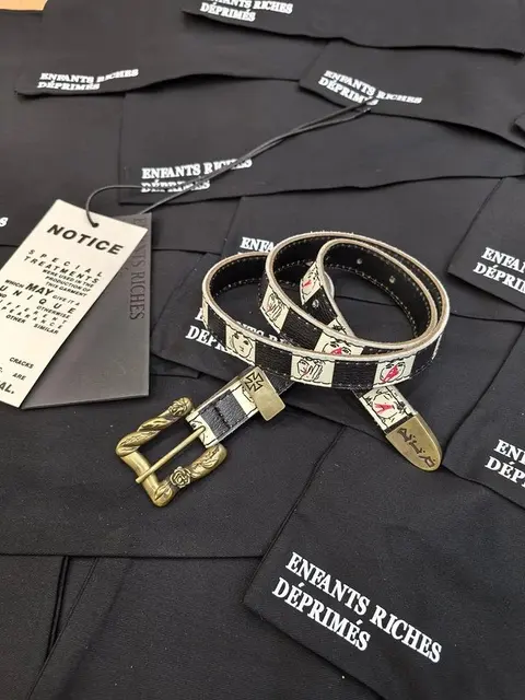 Enfants Riches Déprimés Printed Belt with Gold Buckle