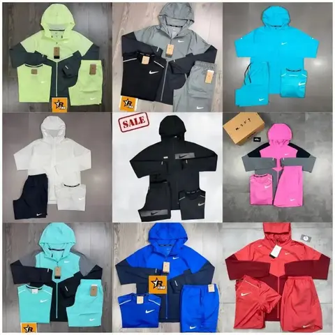 Nike Windbreaker Hoodie and Shorts Sets
