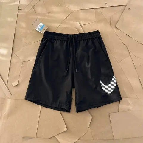 Nike Black Basketball Shorts with Striped Swoosh
