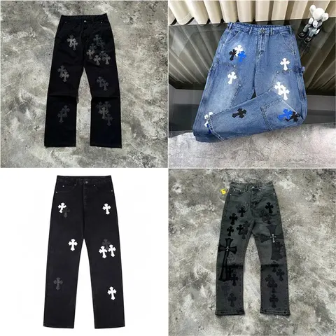 Cross Embroidered Denim Jeans Collection